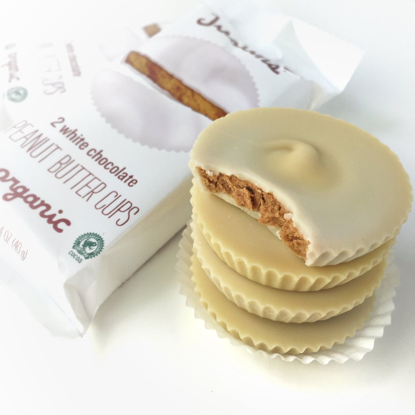 Justin'S Organic White Chocolate Peanut Butter Cups, Rainforest Alliance Certified Cocoa, Gluten-Free, Responsibly Sourced, 1.4