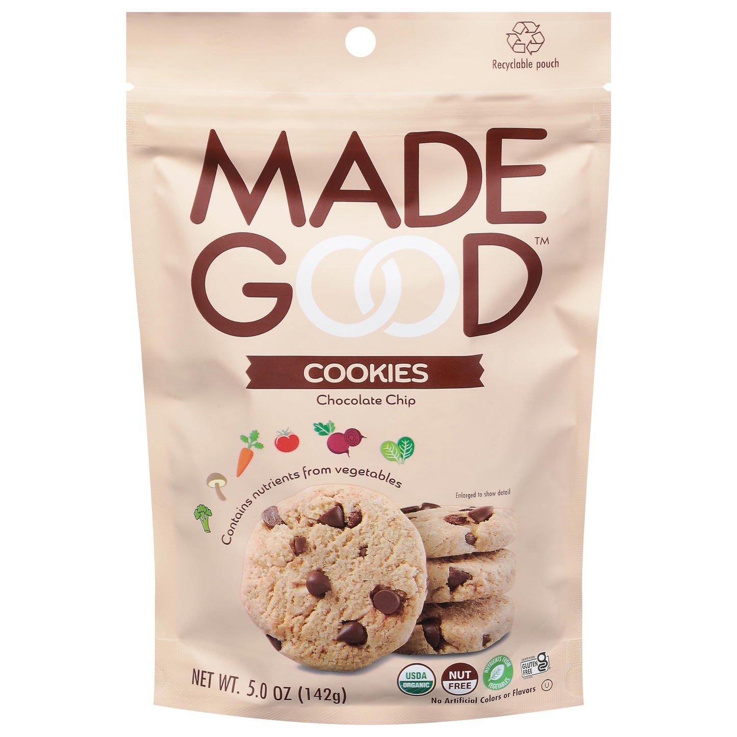 MADEgOOD Organic chocolate chip cookies, 5 OZ