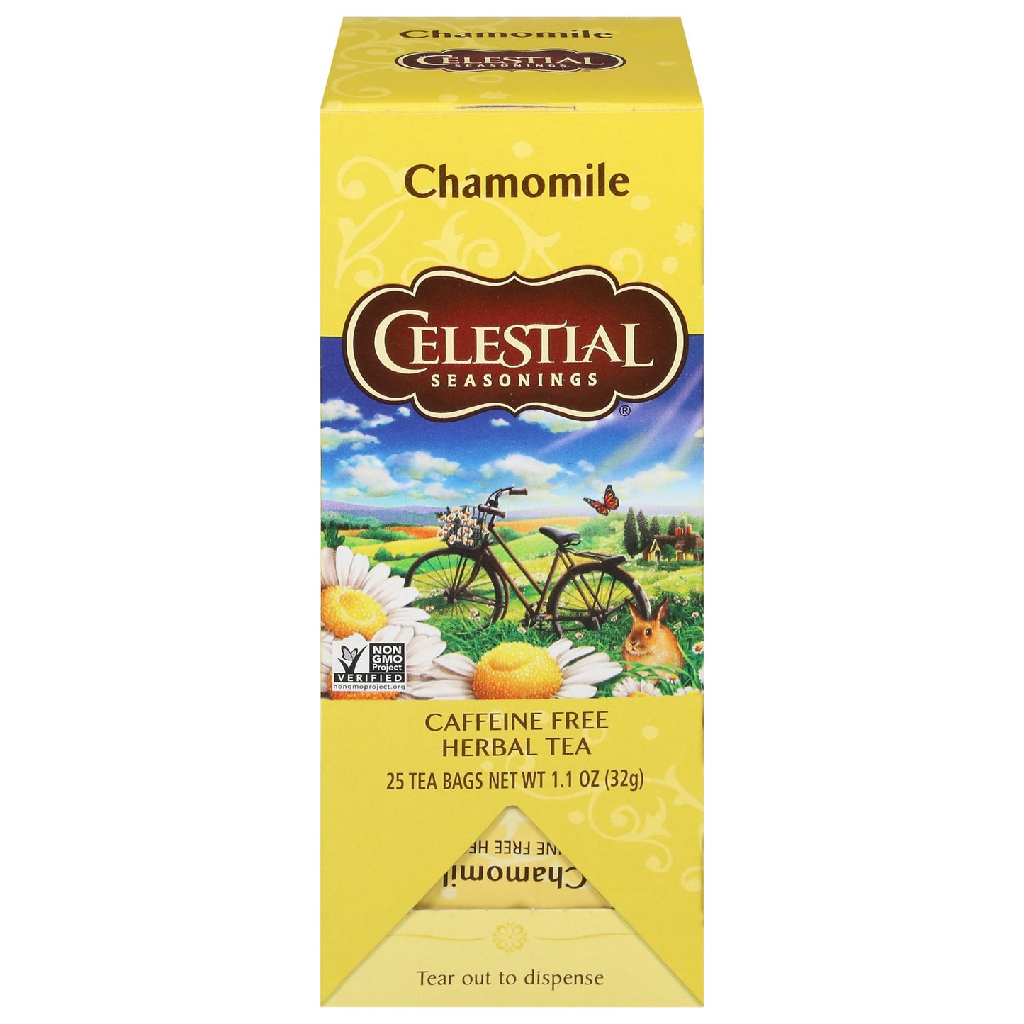 Celestial Seasonings Herbal Tea, Caffeine Free Chamomile, 25 Tea Bags, Pack of 1