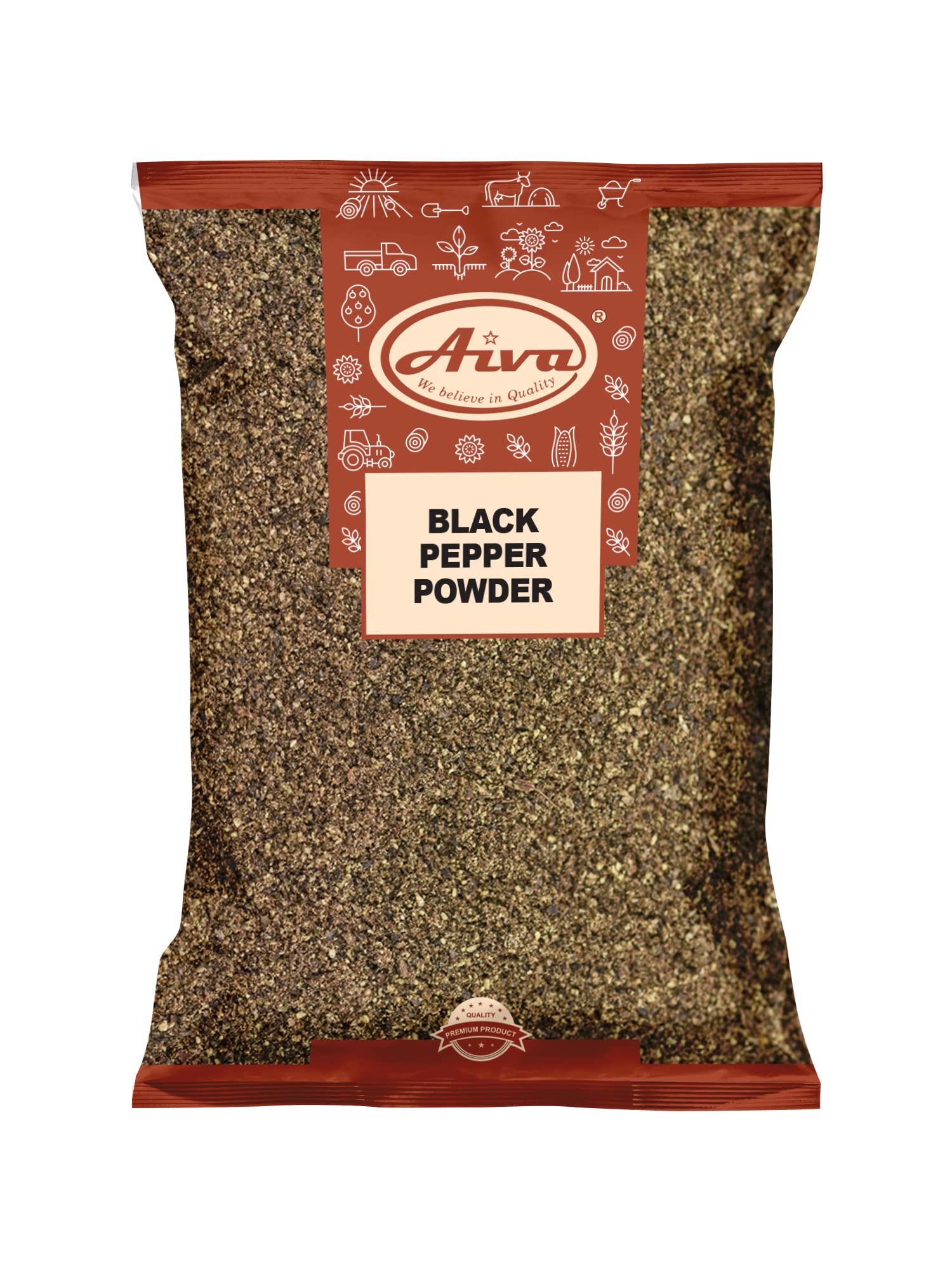 AIVA Black Pepper (Black Tellicherry peppercorn) Powder | Mesh 28 | Coarse | Pure & Natural (400gm (14 oz))