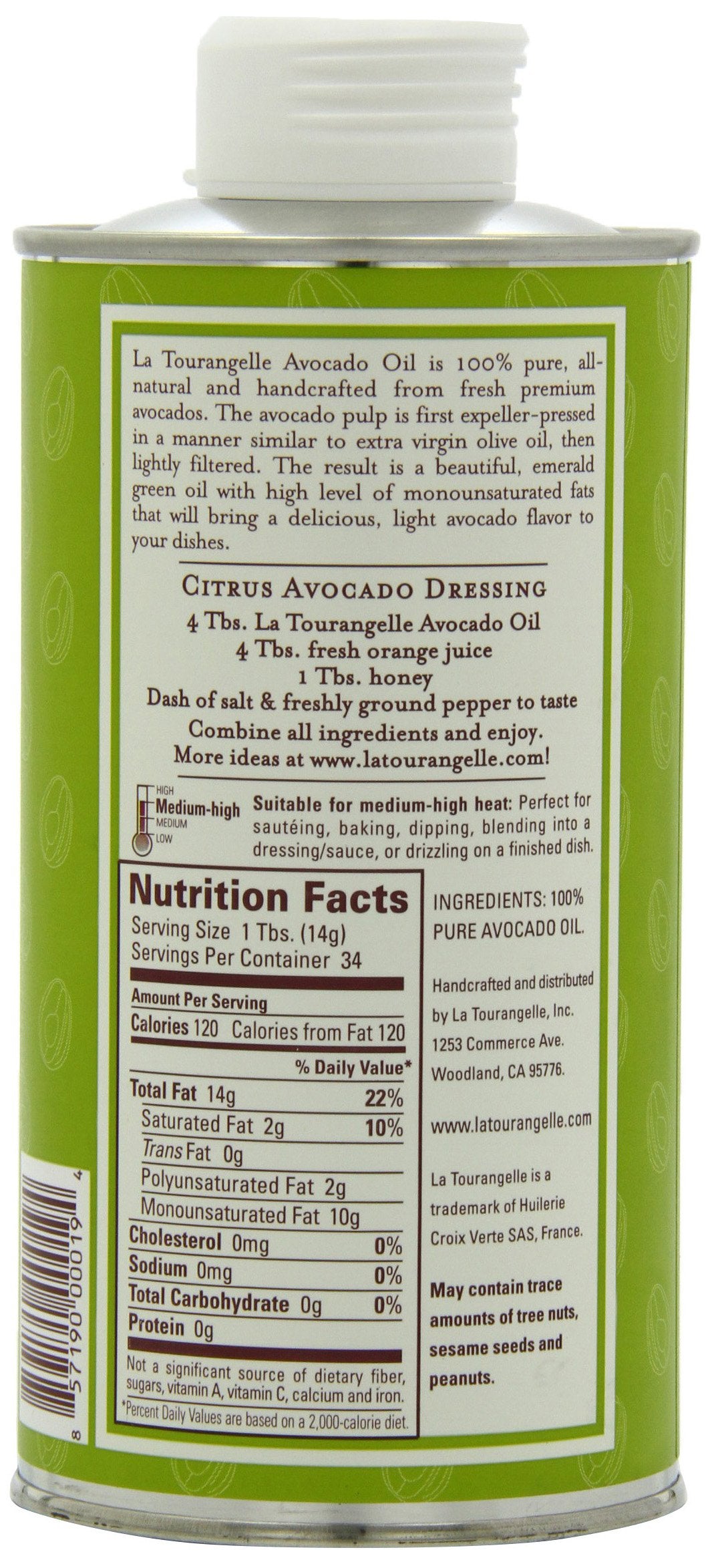 La Tourangelle Avocado Oil, 16.9-Ounce Tins (Pack Of 2)