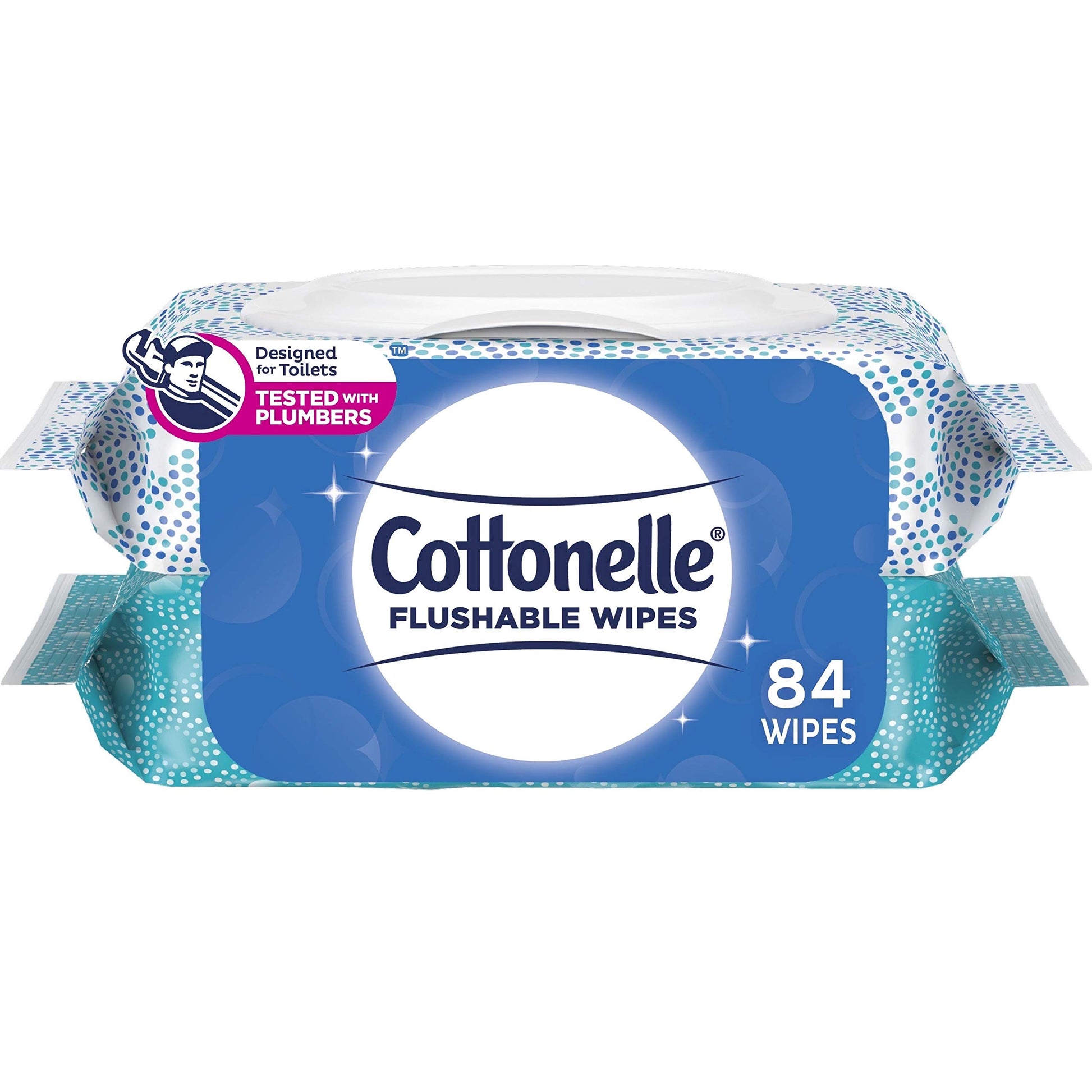 Cottonelle Flushable Wet Wipes For Adults, 2 Flip-Top Packs, 42 Wipes Per Pack (84 Wipes Total)