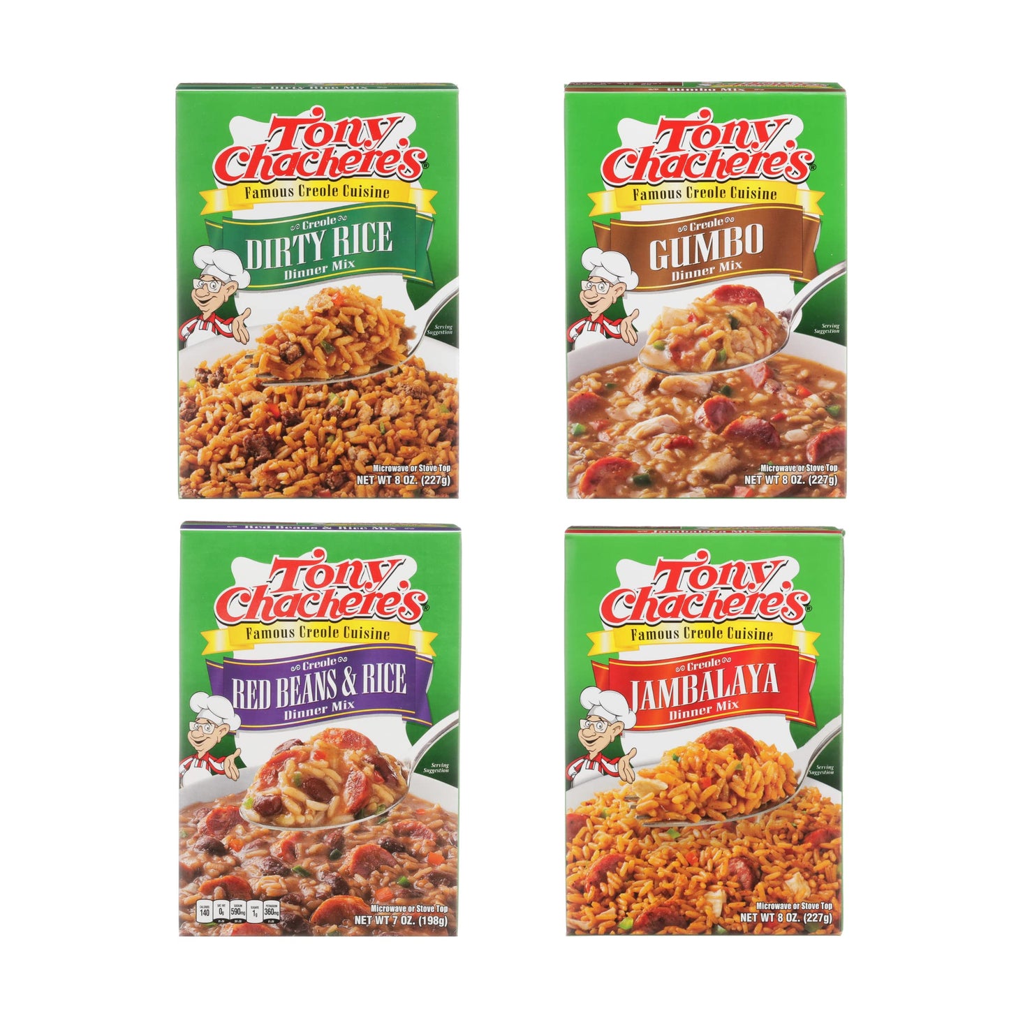 Tony Chachere Rice Dinner Mix, Variety Pack, 4 Count