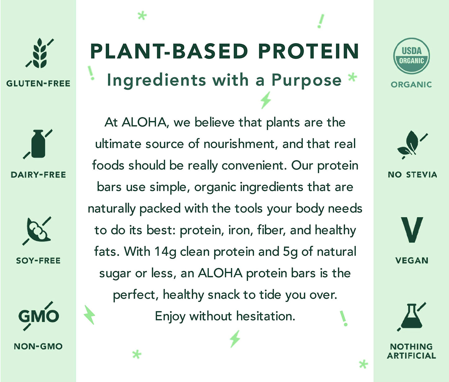 Aloha Organic Plant-Based Protein Bar, Chocolate Chip Cookie Dough, 1.98 Oz