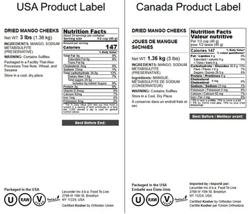 Food to Live Dried Mango Cheeks - Premium Quality, Unsweetened, 3 Pounds, Gluten-Free, Raw Vegan Snack