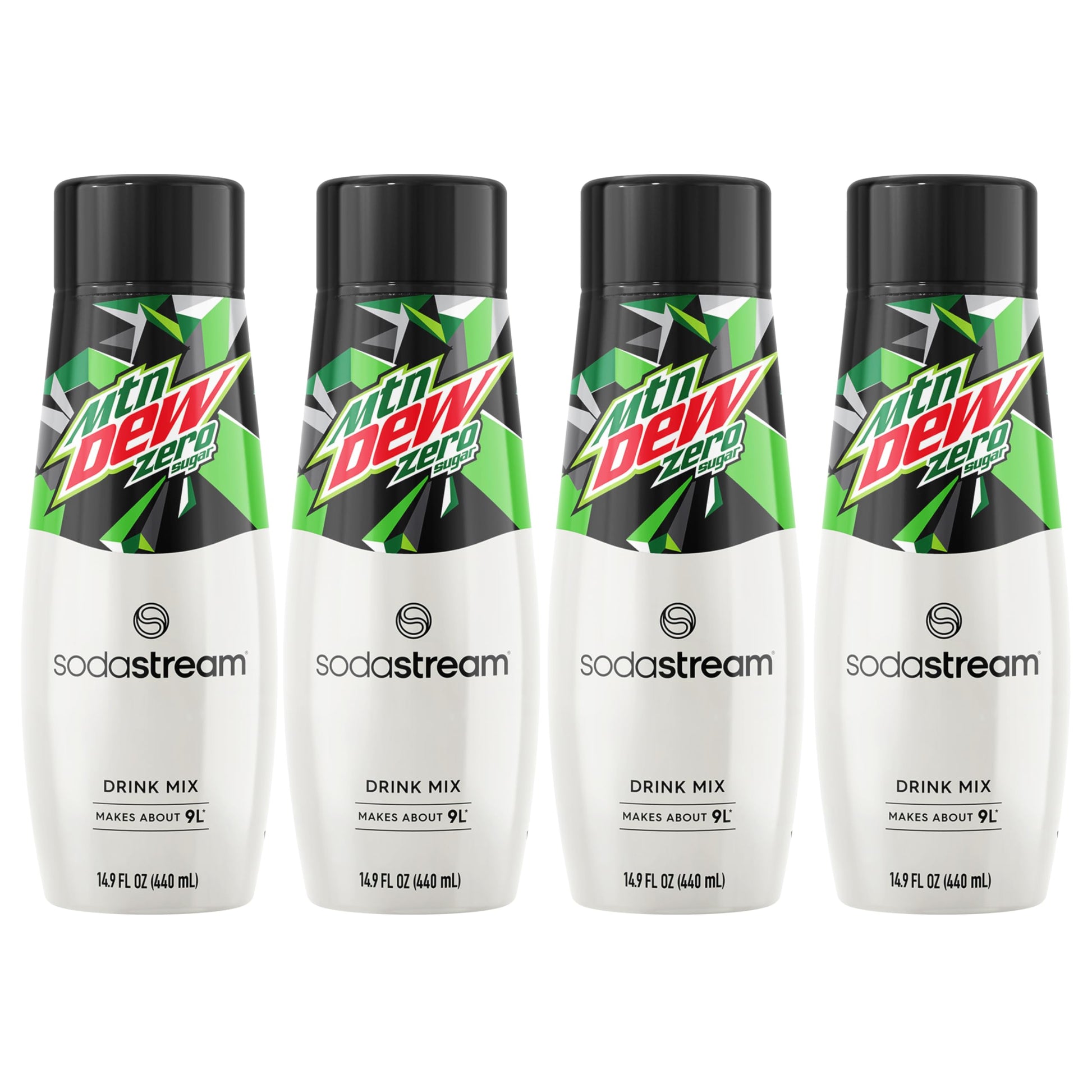 SodaStream Mountain Dew Zero Sugar Drink Mix, Sugar-Free, 0 Calories, 14.9 Fl Oz (Pack of 4)