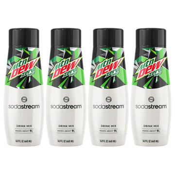 SodaStream Mountain Dew Zero Sugar Drink Mix, Sugar-Free, 0 Calories, 14.9 Fl Oz (Pack of 4)