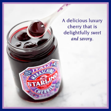 Hotel Starlino Maraschino Cherries - All-Natural Italian Cherries for Cocktails & Desserts - 14.1 oz Jar, Pack of 3