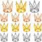 Fabbay 15 Pieces Crown Cake Topper Set, Mini Pearl Tiara for Birthday, Bridal, Royal Party Decorations, Gem Style