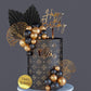 Man Cake Toppers Happy Birthday Cake Topper Black Gold Balls Cake Decorations For Birthday Wedding Baby Shower Party Decorationn