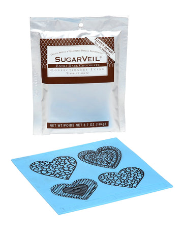 SugarVeil Heart Toppers with Chocolate SugarVeil Icing