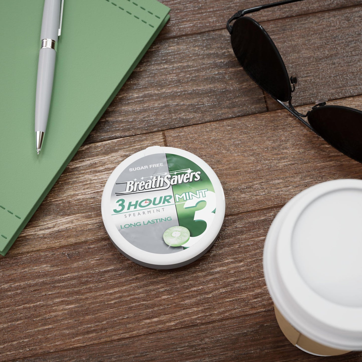 BREATH SAVERS Spearmint Sugar Free Breath Mints, 1.27 oz, 8 Tins - Freshen Your Breath Anytime, Sugar-Free Mints