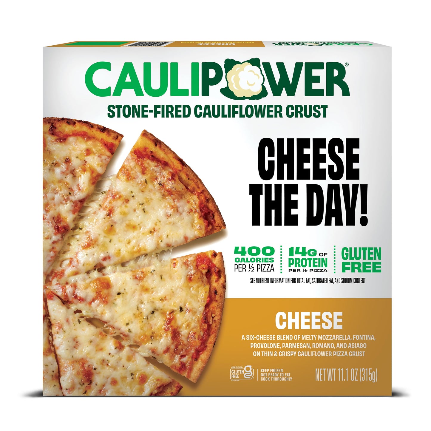 CAULIPOWER Cheese Lovers Stone-Fired Cauliflower Crust Pizza, 11.1 Oz (Pack of 1)