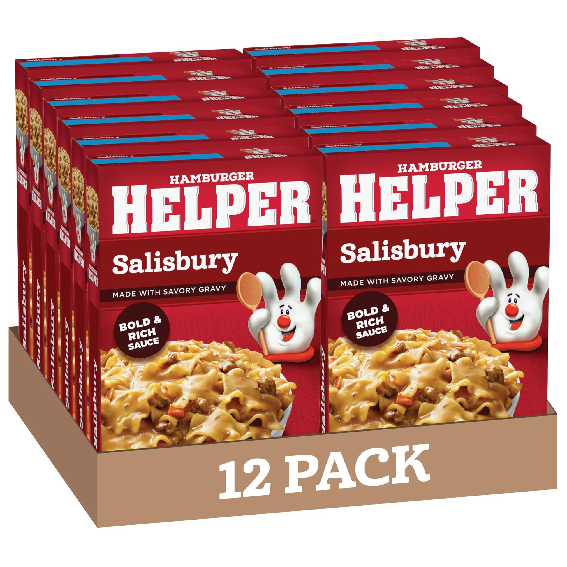 Hamburger Helper Salisbury, 6.2 Ounces, 12 Per Case.