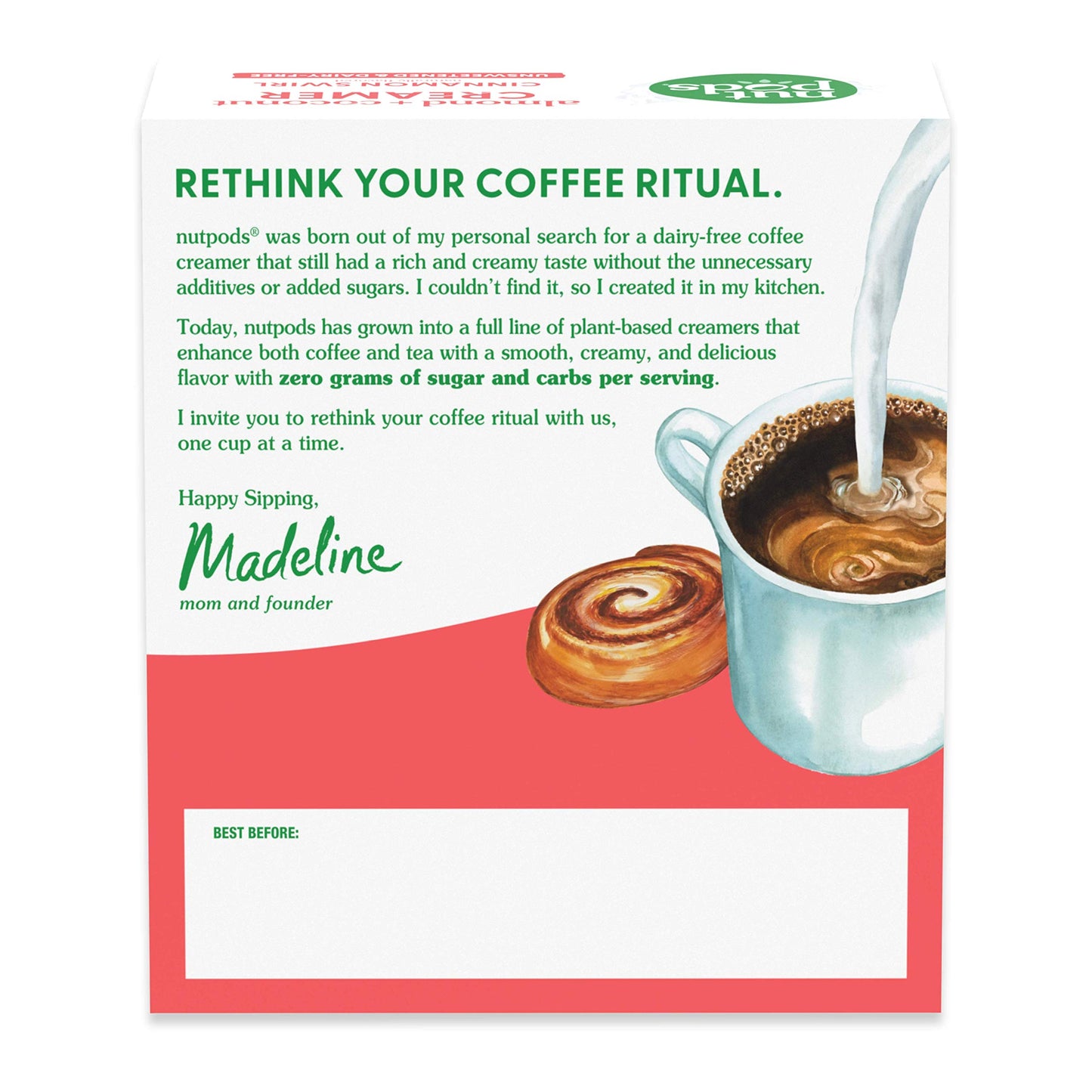 Nutpods Cinnamon Swirl Coffee Creamer - Unsweetened Non Dairy Creamer Made From Almonds And Coconuts - Keto Creamer, Whole30, Gl