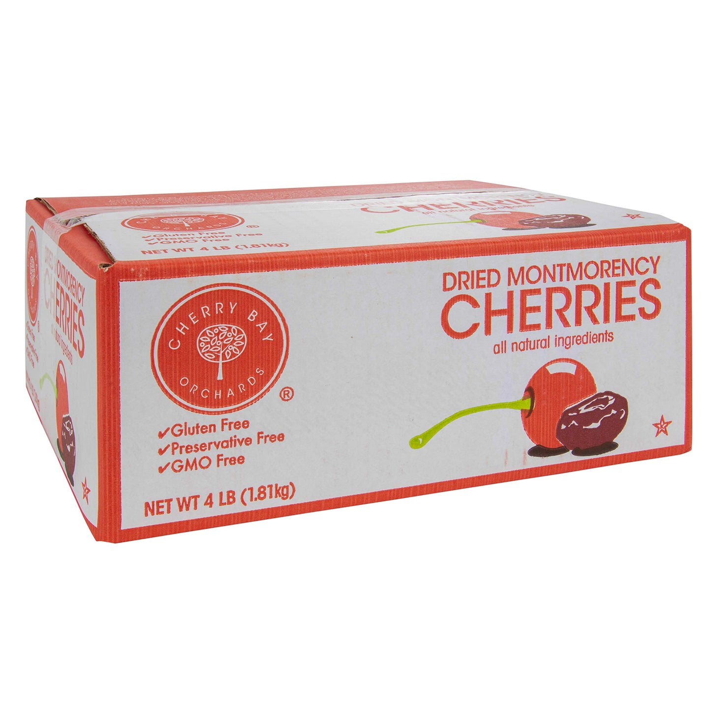 cherry Bay Orchards - Dried Montmorency Tart cherries (4 lb. box) - 100% Domestic All Natural Kosher certified gluten Free and g