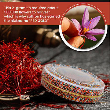Zand Saffron Threads - 2G Premium Grade A Organic Pure Saffron Spice For Cooking Basmati Rice, And More - In Decorative Airtight