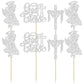 Gyufise Cupcake Toppers - 24Pcs Glitter Cross for Baptism and First Communion, Silver, Paper