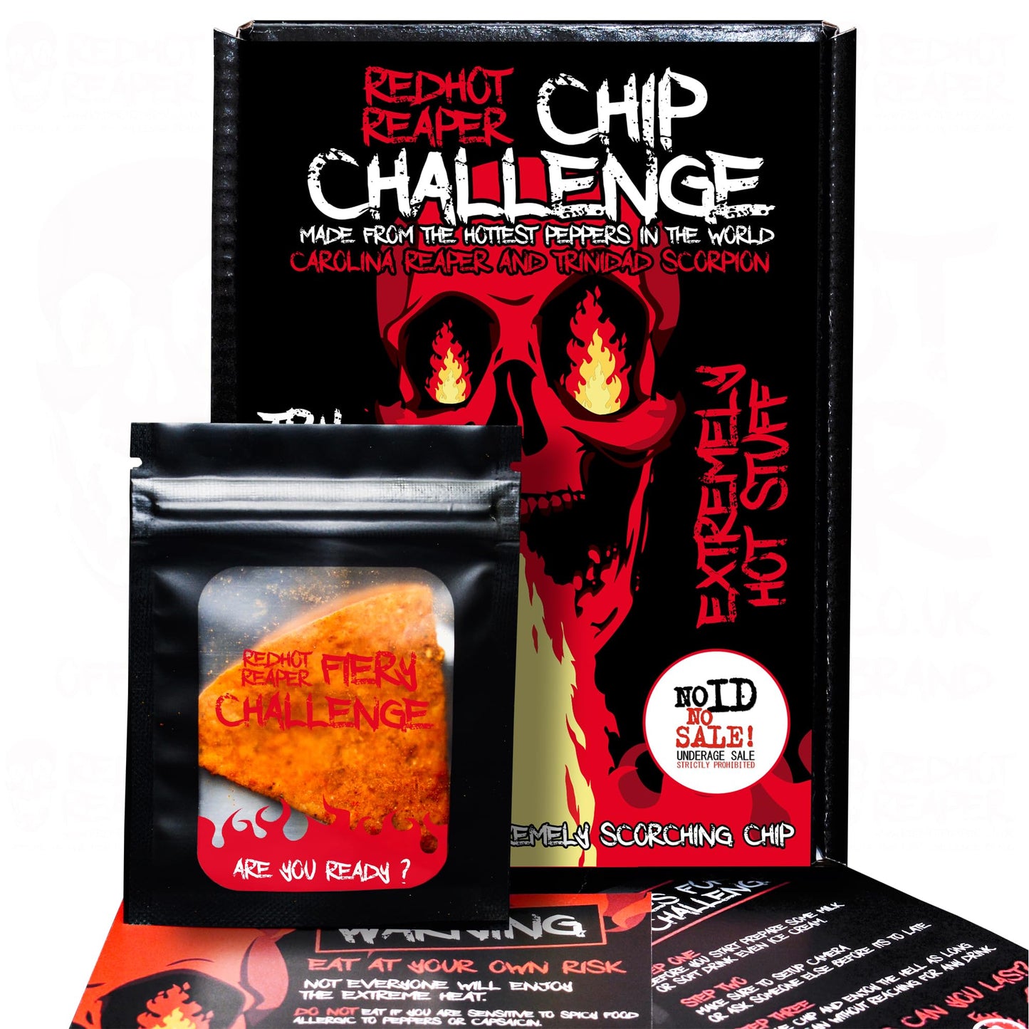 Red Hot Reaper Hot Chip – Carolina Reaper & Trinidad Scorpion Flavor, 1 Count, Black