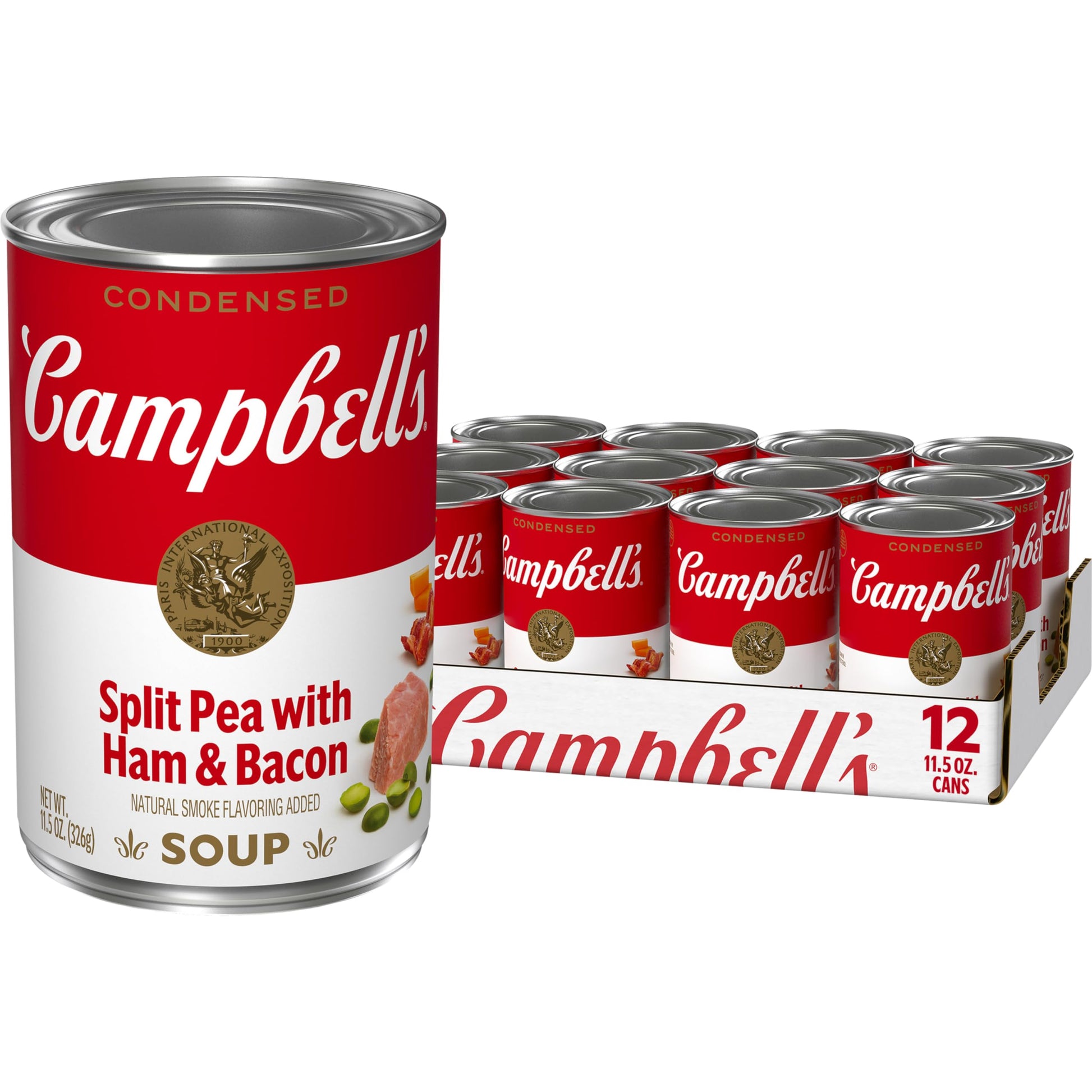 Campbell'S Condensed Split Pea Soup With Ham And Bacon, Natural Smoke Flavoring Added, 11.5 Oz Can (12 Pack)