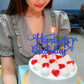 Rssta i Happy 40th Birthday Cake Topper, Glitter Number 40, Paper Decoration, Deep Blue, Model XM223