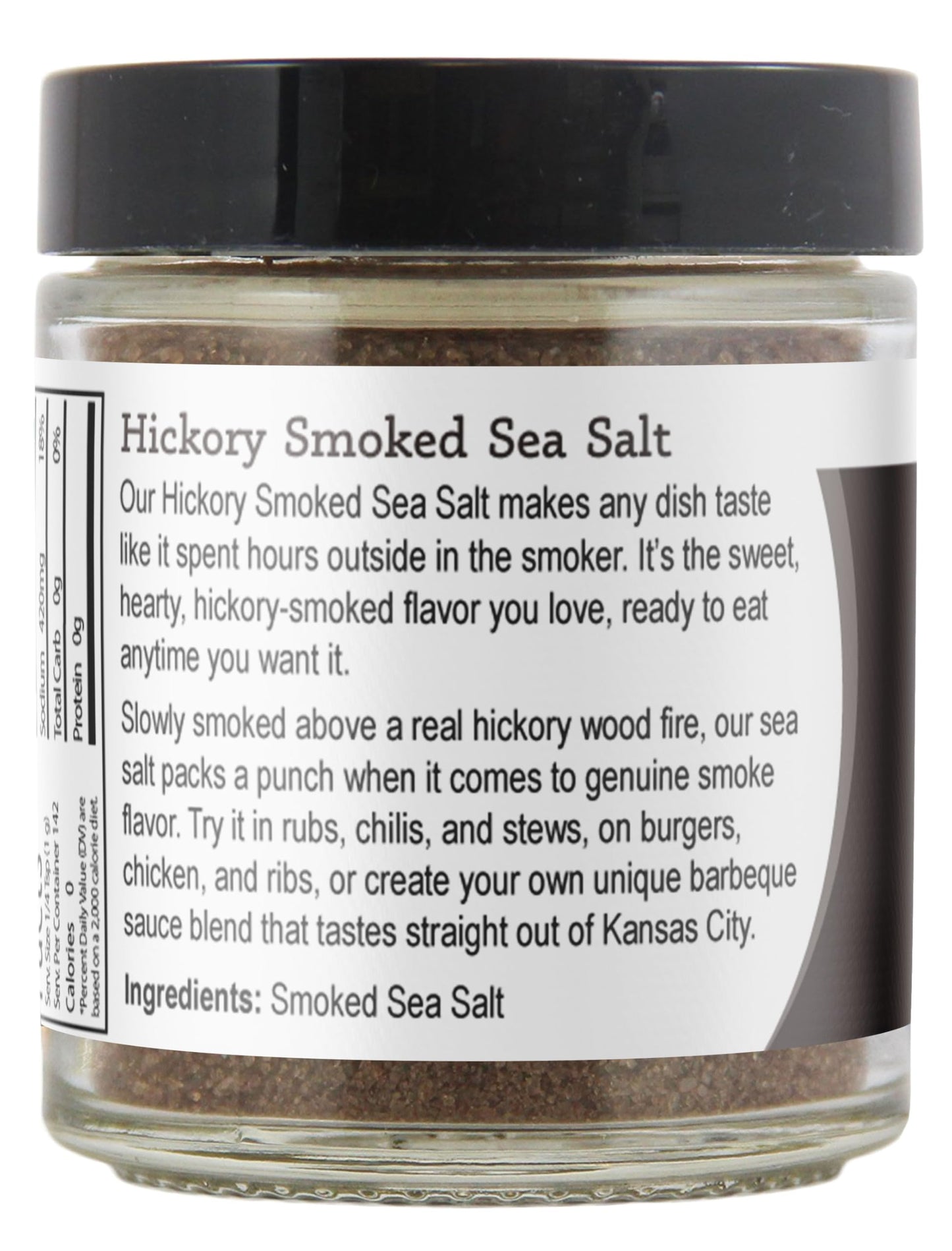 Viva Doria Hickory Smoked Sea Salt, Fine Grain, 5 oz Glass Jar