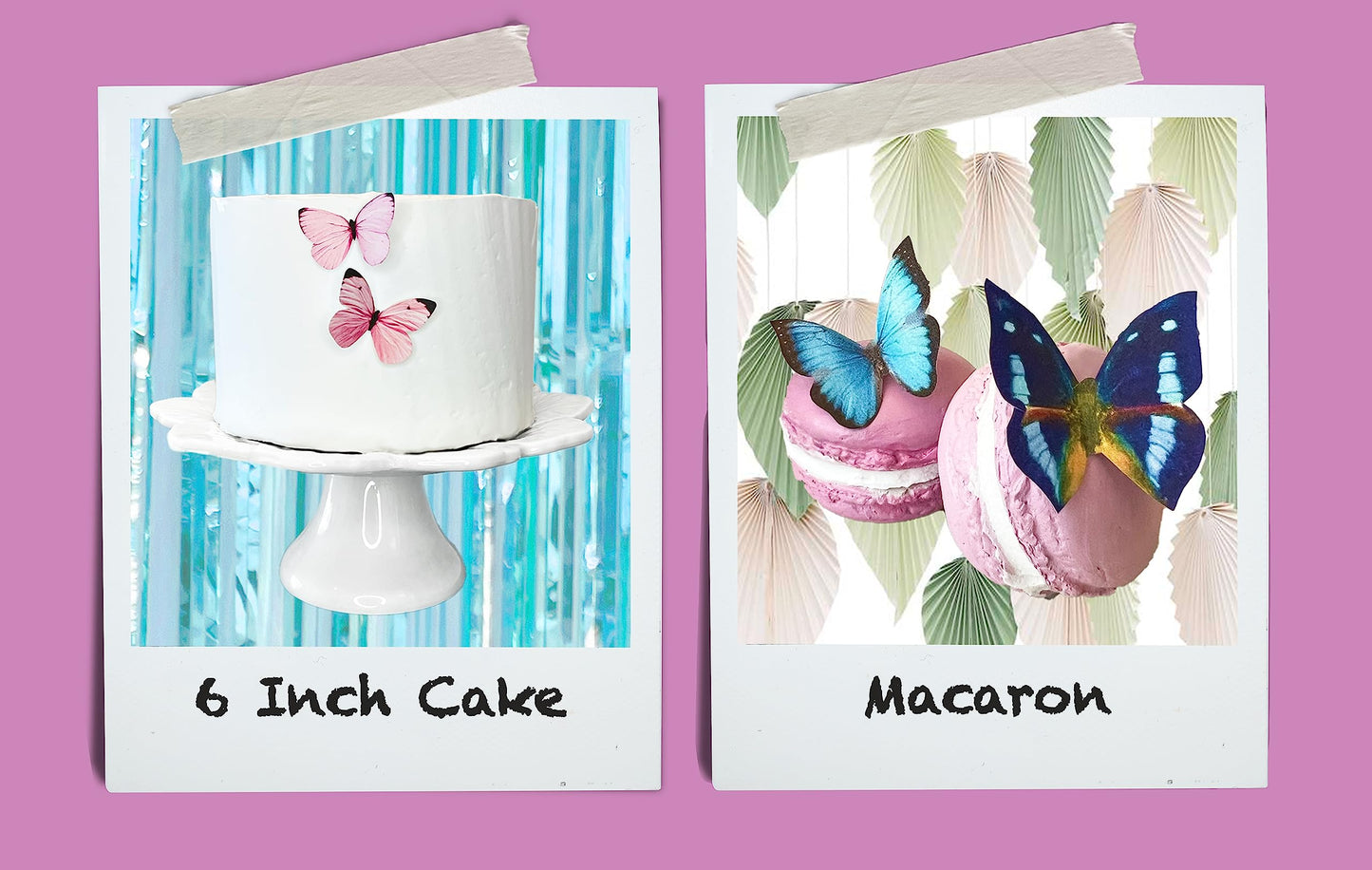 Sugar Robot Inc. Edible Butterflies Cake Toppers, 1.75 inches, Rainbow