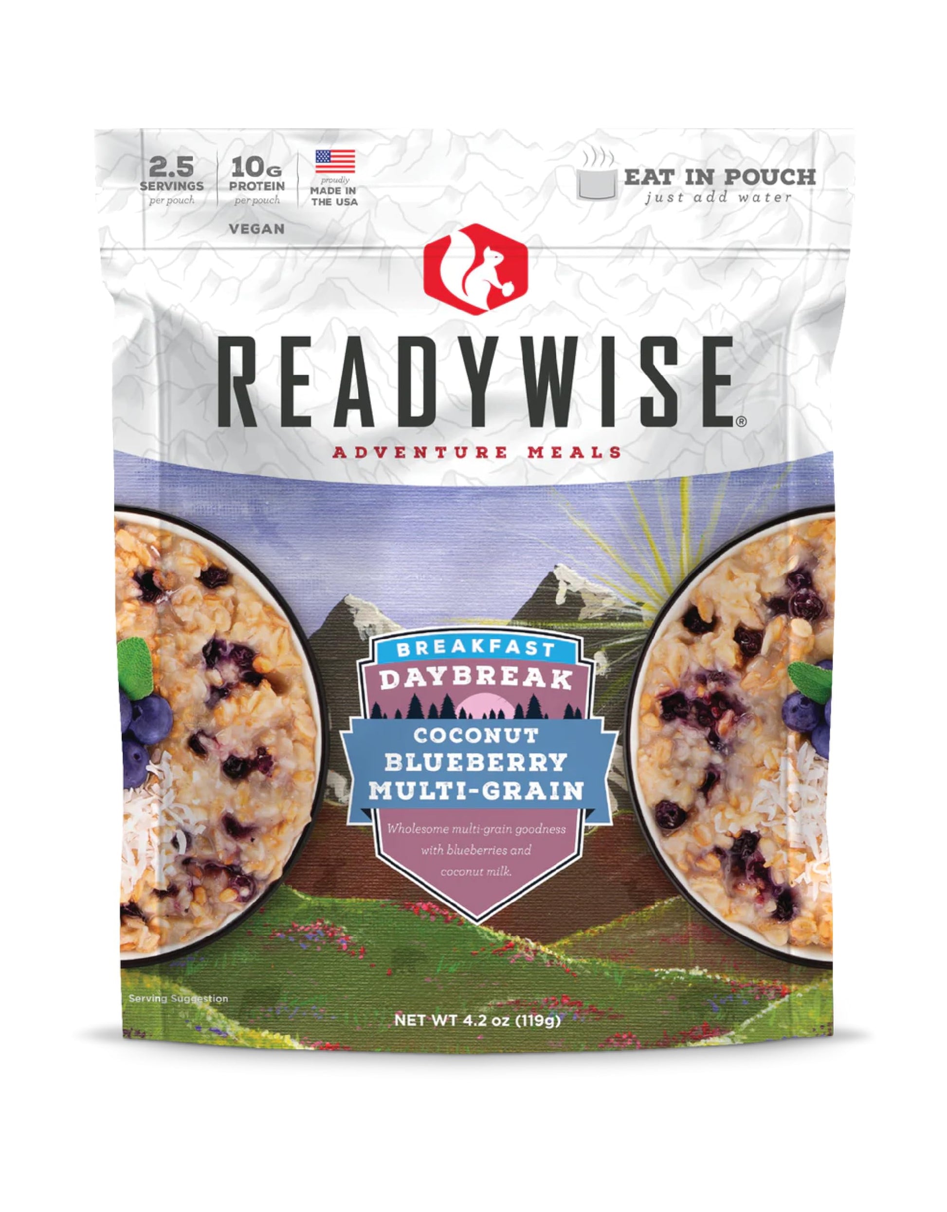 Readywise Outdoor Coconut Blueberry Multi-Grain, 2.5 Servings – Freeze-Dried Mre For Emergency Preparedness, Survival Food, Backpacking, Camping, Hiking, Long-Term Storage, And Disaster Readiness