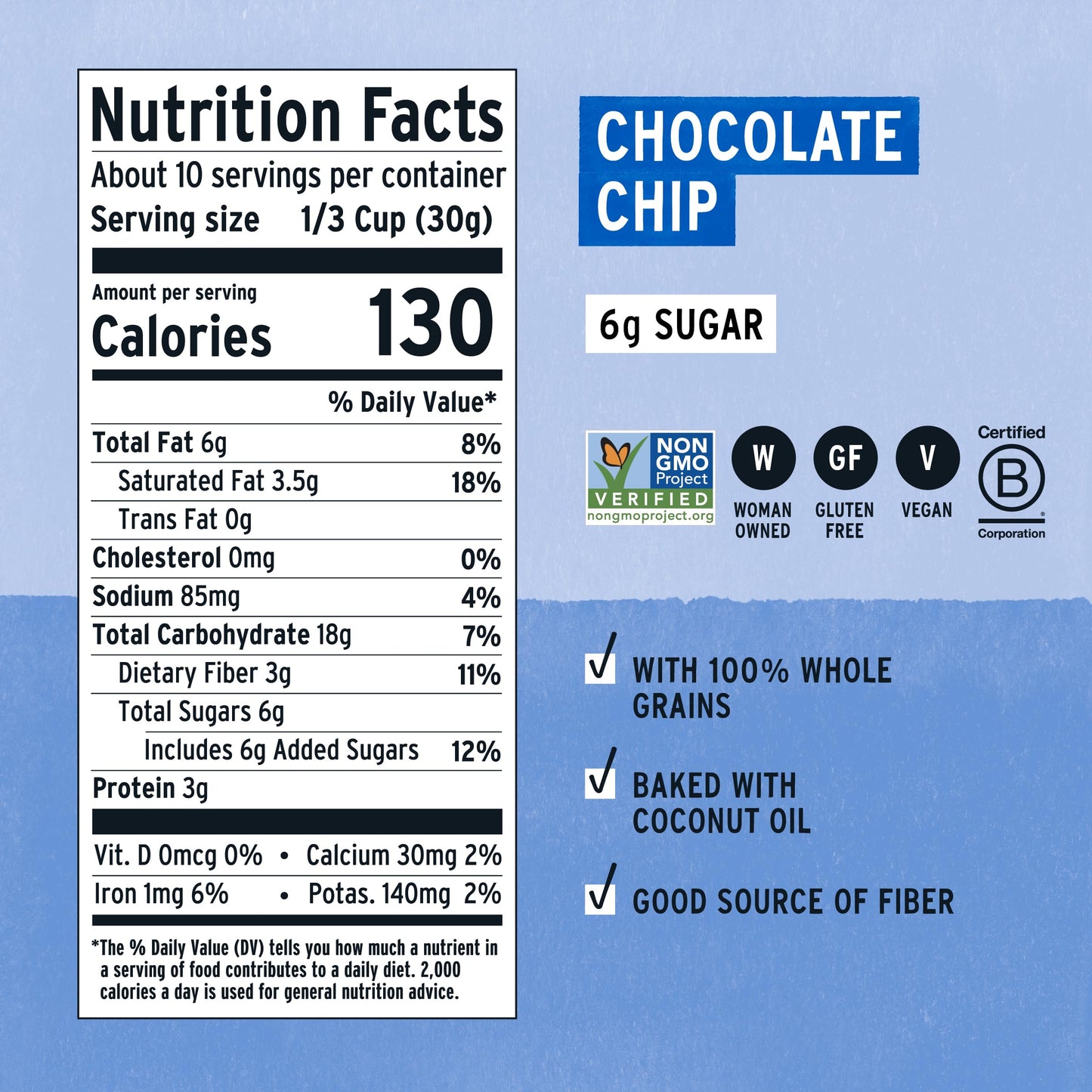 Purely Elizabeth Cookie Granola, Chocolate Chip, Gluten-Free, Non-GMO (3 Ct, 11oz Bag)