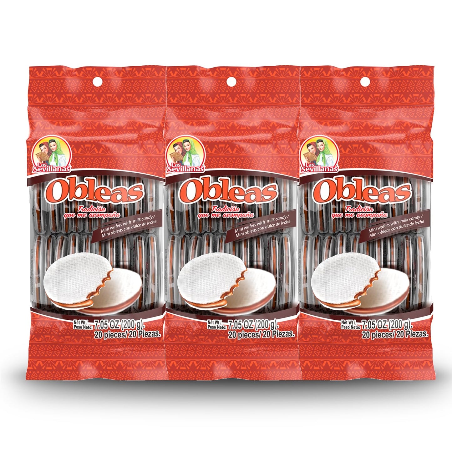 Las Sevillanas Obleas con Dulce de Leche - Mini Caramel Wafer Cookies (Dulces Mexicanos) - Traditional Mexican Candy - Authentic