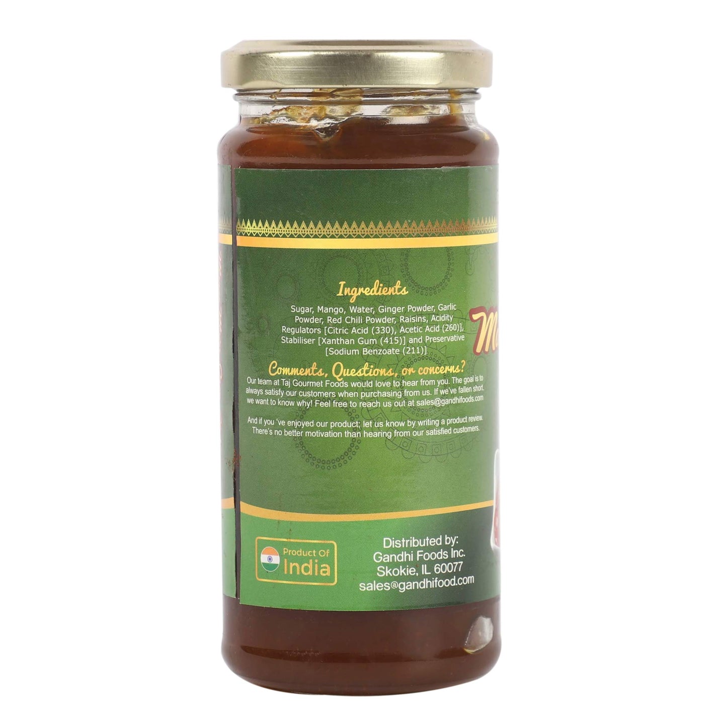 Taj Gourmet Mango Major Grey Chutney, 320G (11.2Oz)