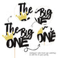 1 Pcs The Big One Cake Topper Black Glitter The Notorious One Cake Pick Crown Hip Hop 1St Birthday Cake Decorations For Baby Sho