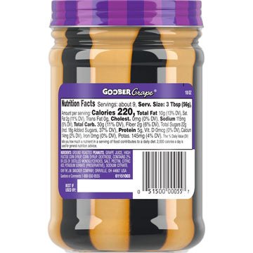 Smucker's Goober Peanut Butter and Grape Jelly Stripes, 18 Ounces (Pack of 2)