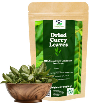 Dried Curry Leaves 0.7 Oz (20 g) Whole Herbs Leaf for Asian Spices Food Natural Air Dried Kari Patta Aromatic Flavors - Lanka Fl