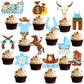 48Pcs Cowboy Baby Shower Cupcake Toppers Western Theme Cupcake Toppers Cowboy Cake Decoration For Kids Cowboy Birthdays Party Ba
