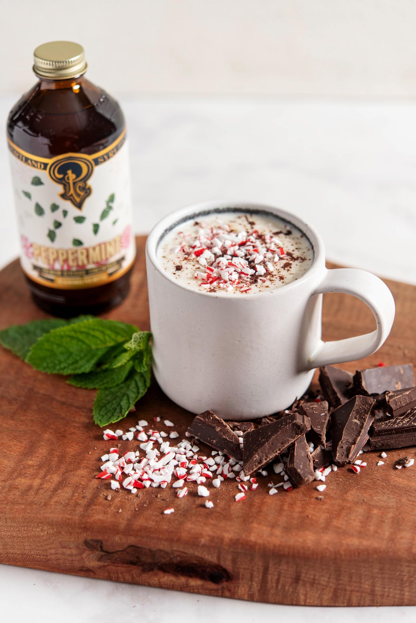 P Portland Syrups Peppermint Syrup - Organic Cane Sugar for Lattes & Mocktails - 12 Fl Oz (Pack of 1)