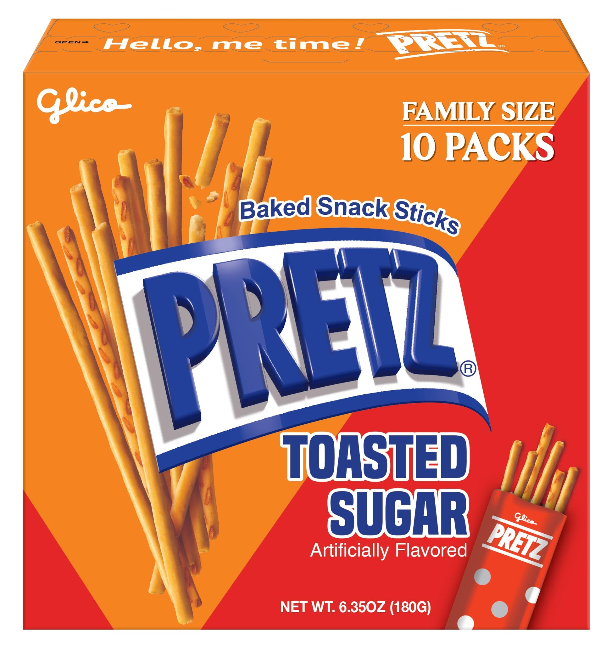 Glico Pretz Tosted Sugar Baked Snack Sticks, 6.35 oz (Pack of 5)