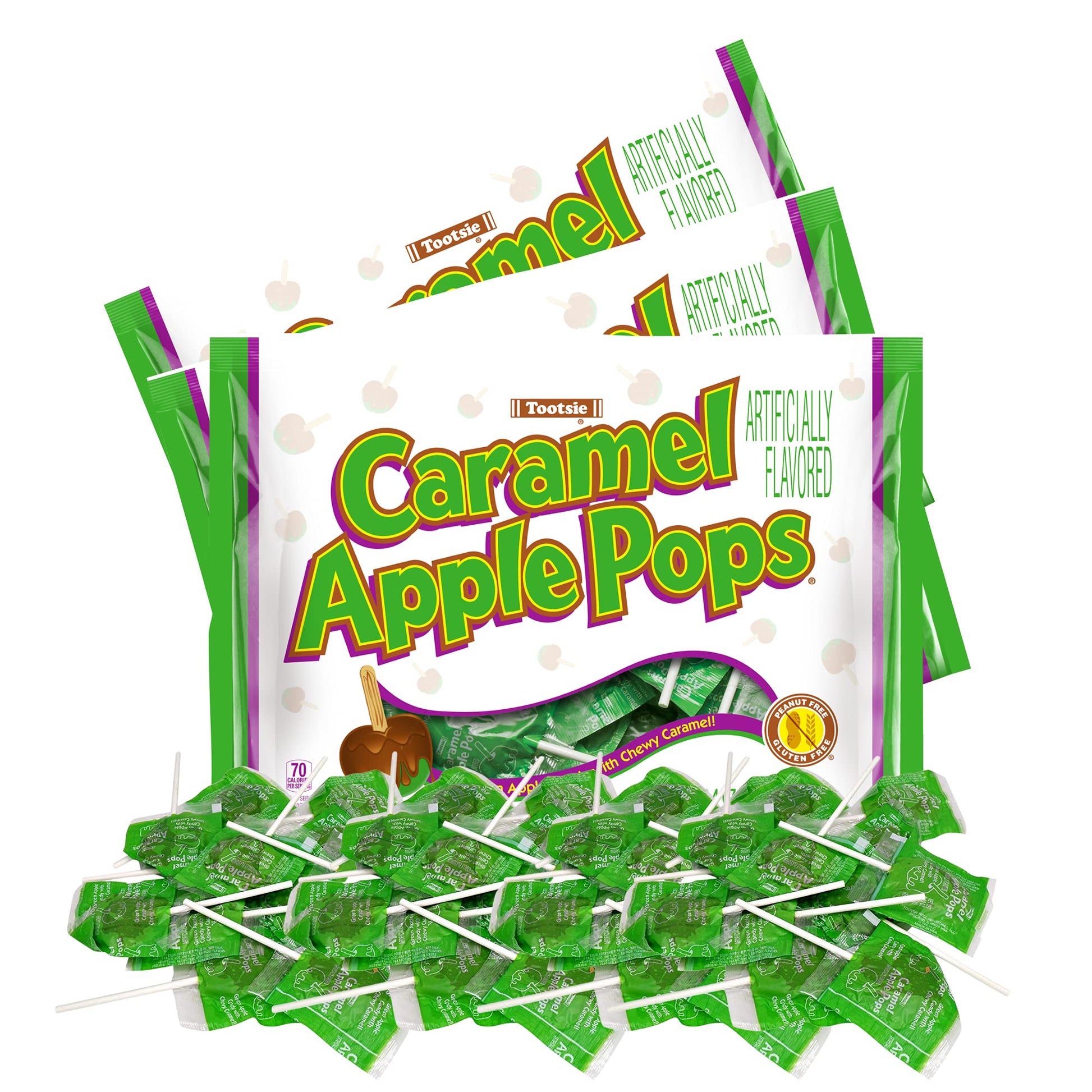 Tootsie, Caramel Apple Pops, 9.4Oz Bag (Pack Of 3)