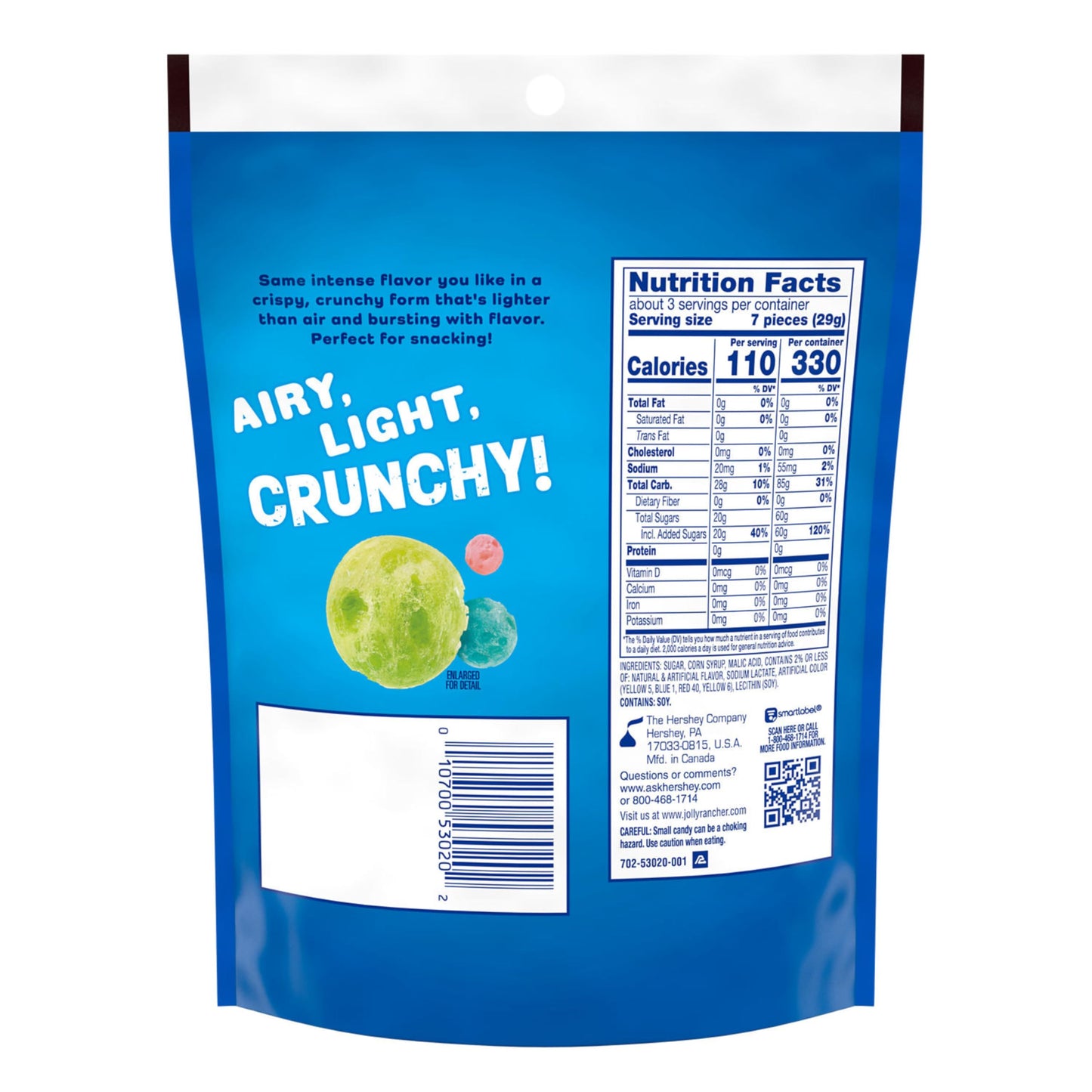 Jolly Rancher Freeze Dried Candy Bag - Original Fruit Flavored, 3.1 oz, Assorted