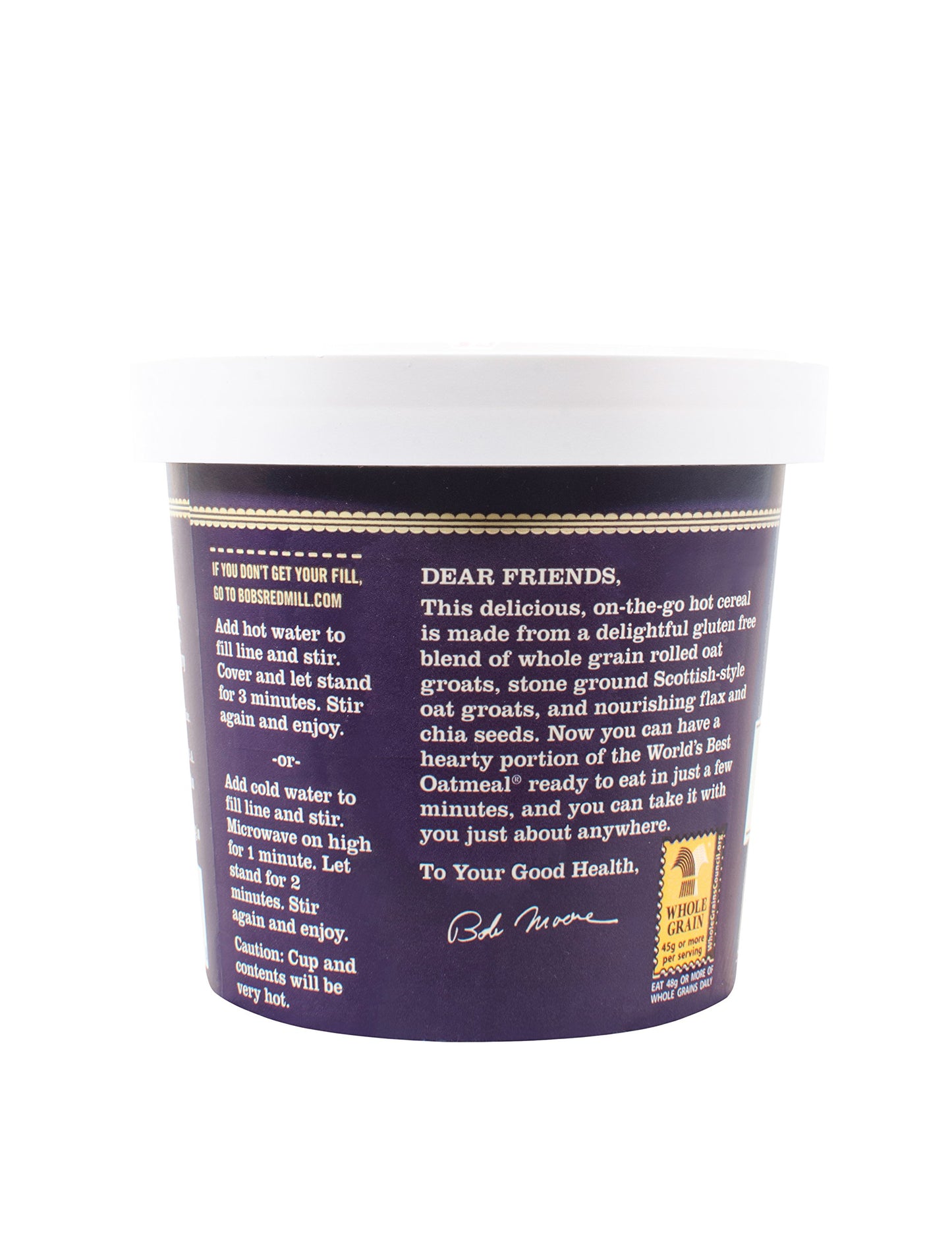 Bobs Red Mill Blueberry Hazelnut Oatmeal Cup, 2.5 Ounce (Pack Of 12)