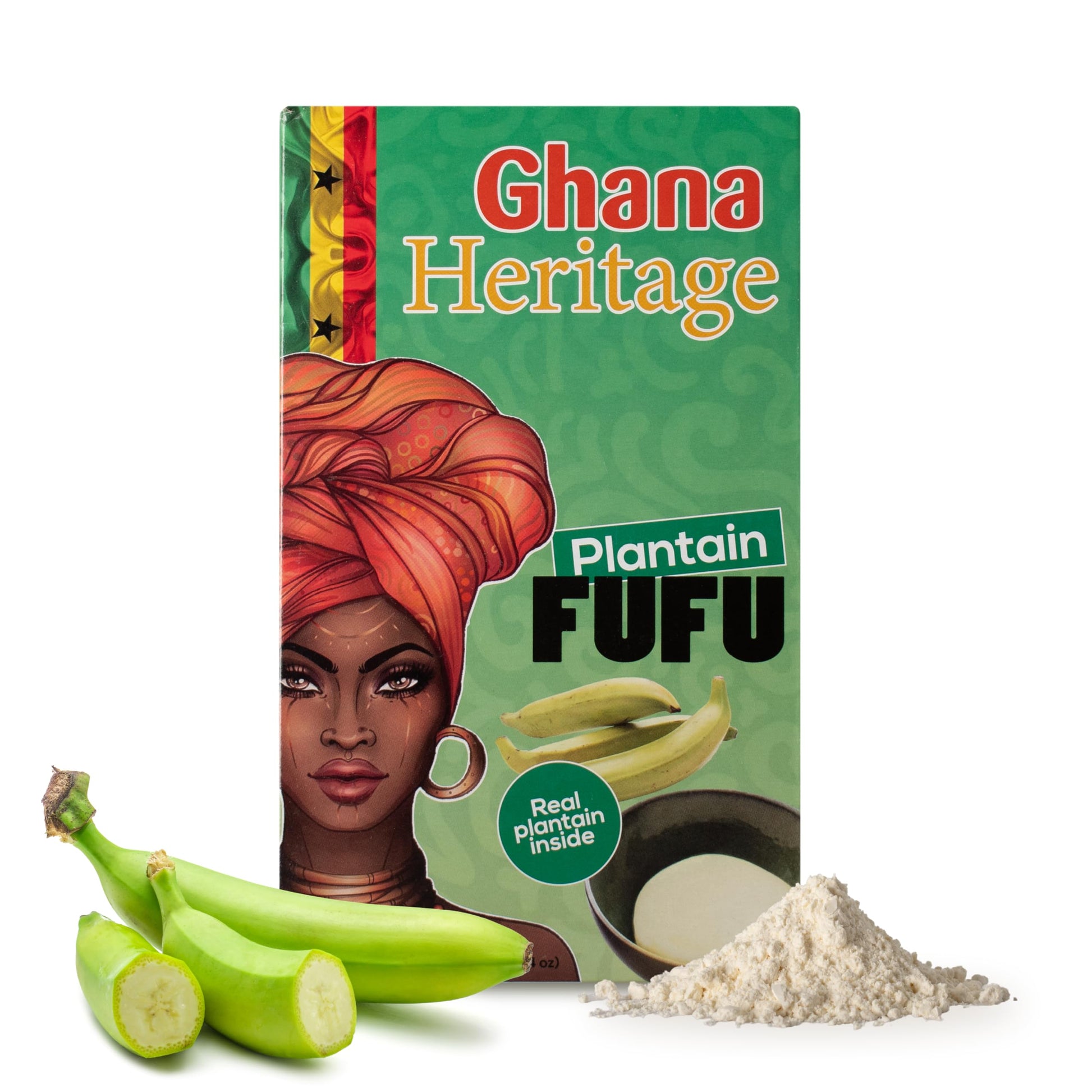 GHANA HERITAGE Plantain Fufu Flour - 24 oz - Versatile Fufu Mix for Soups and Stews