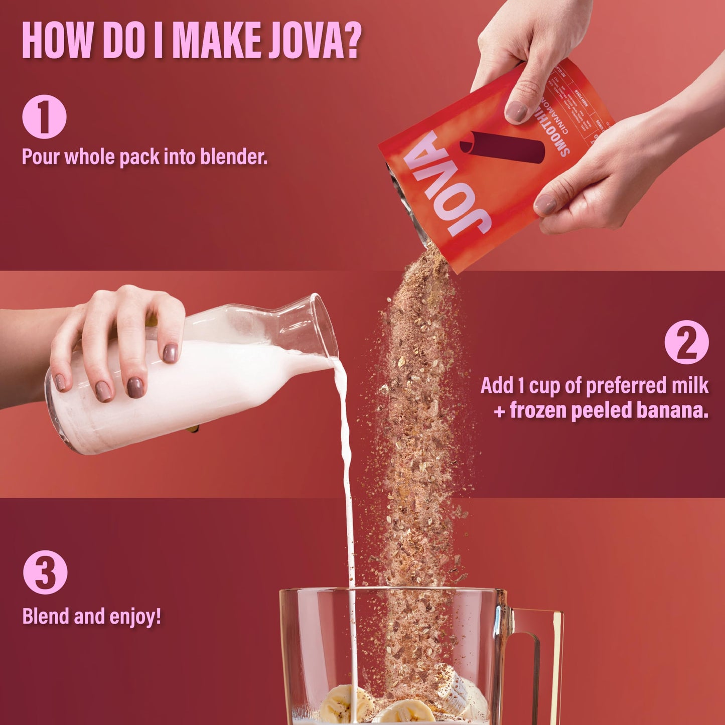 JOVA Cinnamon Smoothie Kit | Guilt-Free, Protein-Packed & Delicious | 25g Protein, 9g Fiber | Clean Label | No Sugar Added 6-Pac