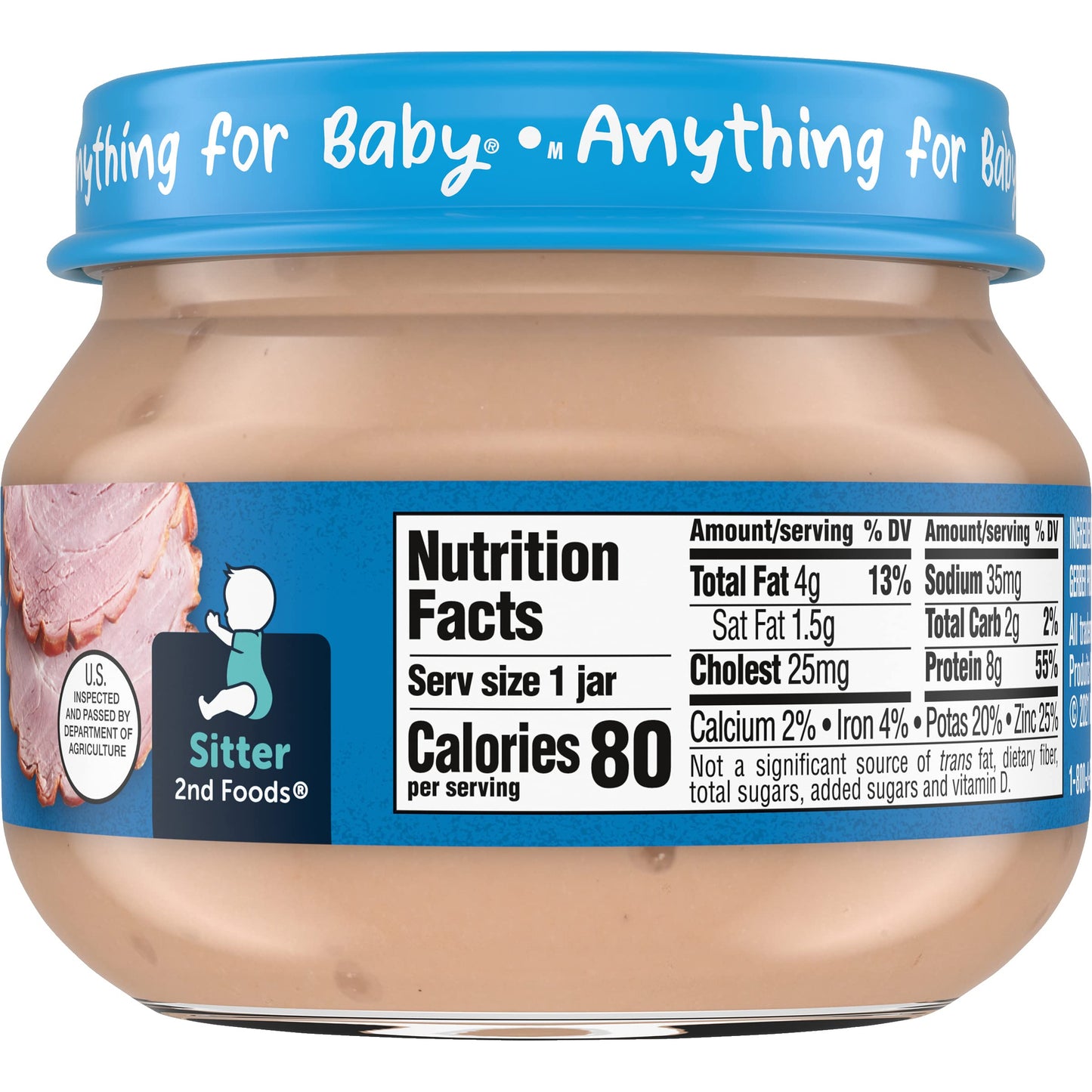 Gerber Purees 2Nd Foods, Ham & Gravy, 2.5 Ounce Jars (Pack Of 20)