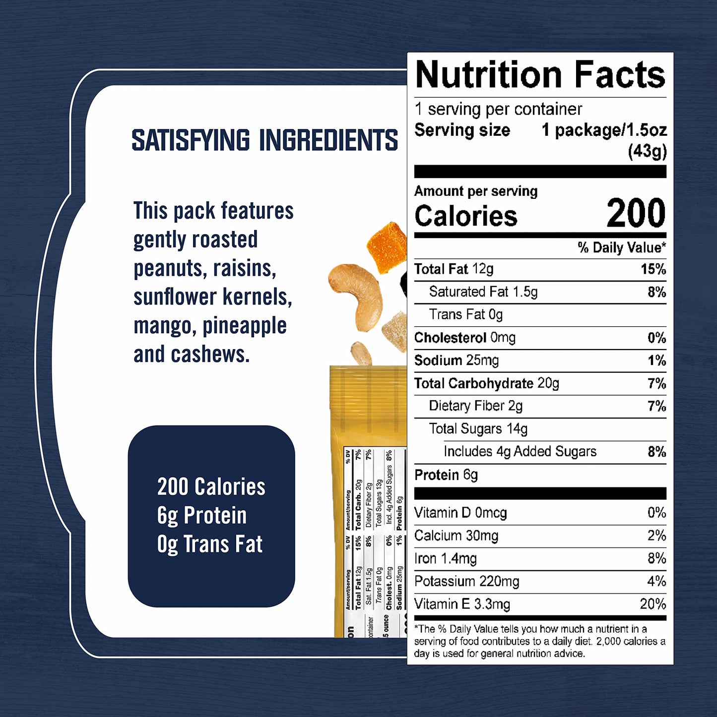 Kars Nuts Unsalted Mango Pineapple Trail Mix, 1.5 oz - Grab & Go Bags, Individual Snack Packs (Pack of 72), Gluten-Free Trail Mi