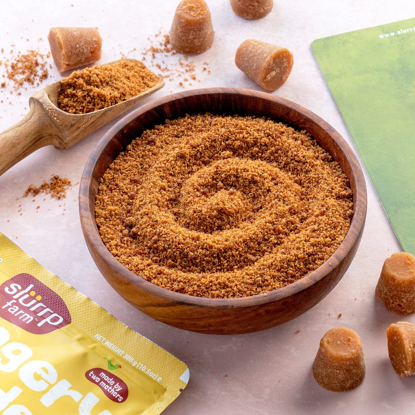 Slurrp Farm Jaggery/Gur/Gud Powder, Healthy Sugar Subsitute, Unbleached Jaggery, 300G