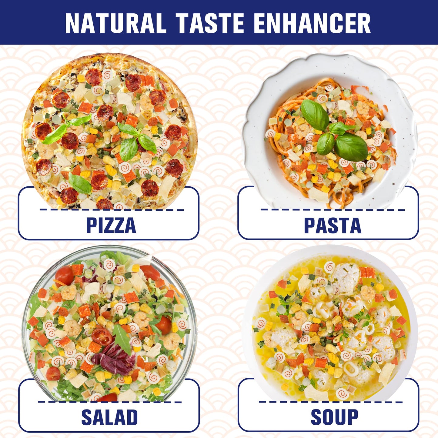 Classic Ramen Toppings Seafood Mix 14oz  12 Ingredient Blend with Shrimp  Squid & Sea etc  Dried Ramen Toppings Flavor Rich  Non-GMO  Low Sodium for Ramen  Instant Noodles & Soup Topper