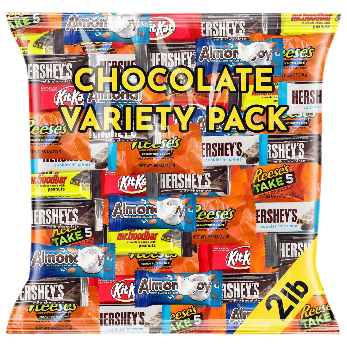 Share-Ready Chocolate Candy Variety Pack  2 Pounds  Approximately 90 Pieces  Individually Wrapped Mini Candy Bars  Bulk Assorted Mix for Office Candy Jars  Party Favors  Classroom Rewards