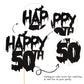 1 Pcs Halloween Theme Happy 50Th Birthday Cake Topper Glitter Cheers To 50 Years Bat Halloween Cake Pick For Halloween Happy 50T