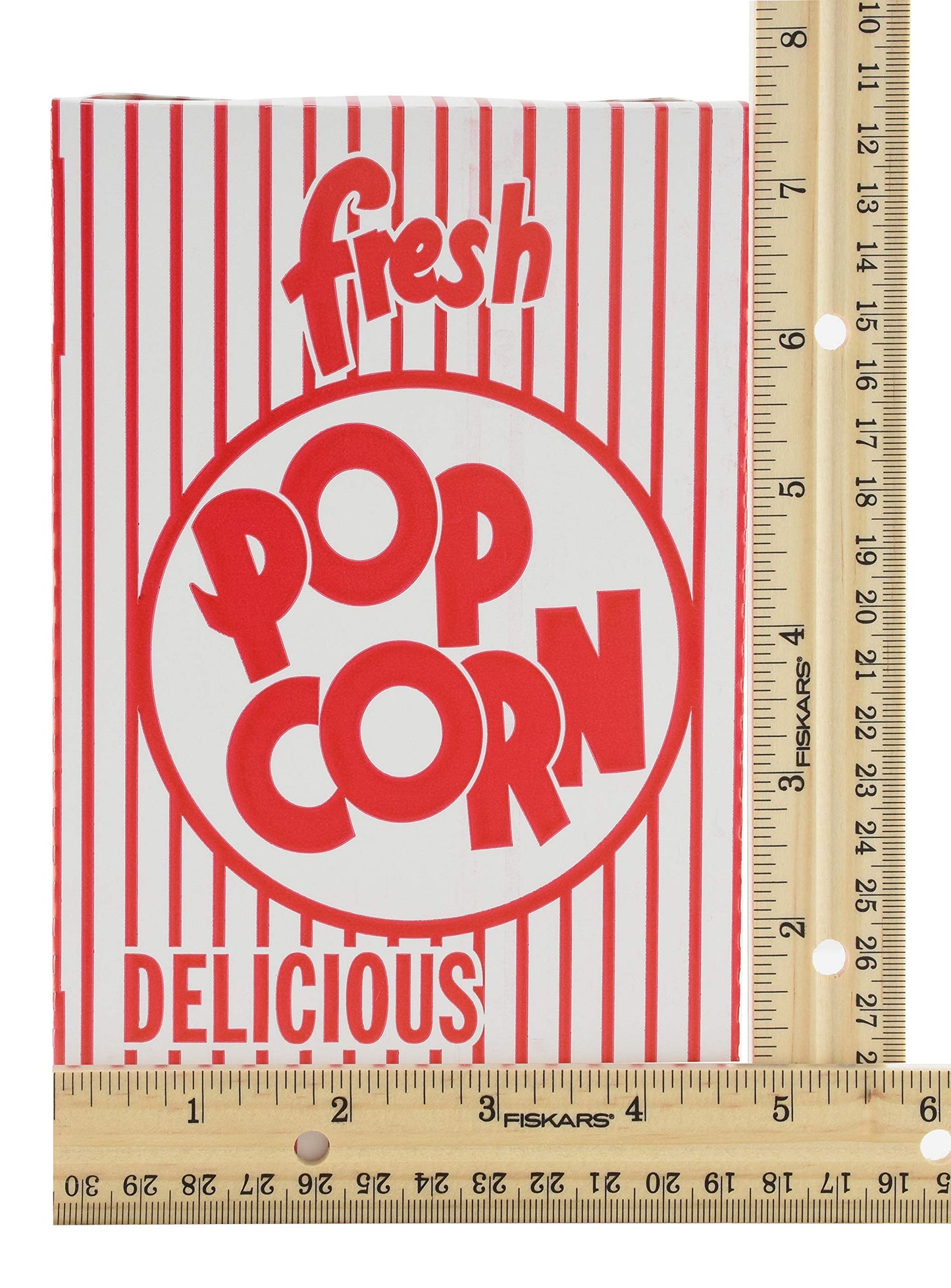 SNAPPY Popcorn Boxes, Close Top, Red and White, 1.25 Oz, 100 Count, Model 3003H