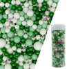 Edible Green Series & White Sugar Pearls Sprinkles Candy Mix Size Pearls Cake Decorations Cupcake Toppers Decorating Perfect for